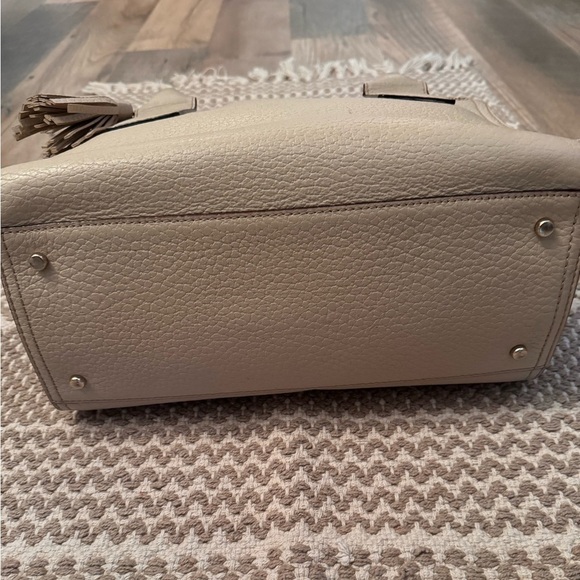 Kate Spade beige nude cream Leather Southport Avenue Lydia Satchel Purse Bag - Picture 5 of 16